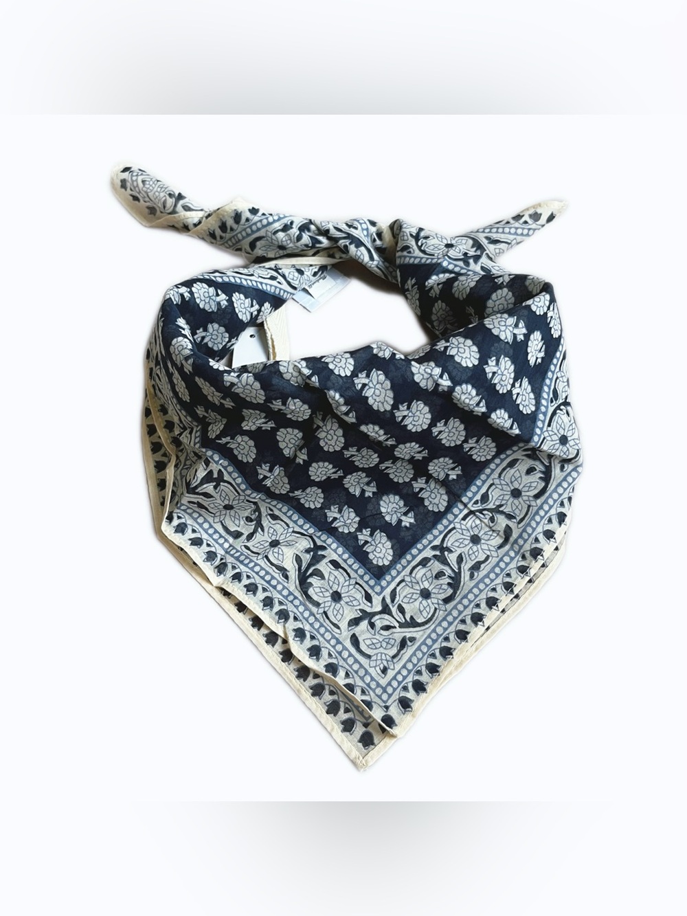 Madewell Women’s 100% Organic Cotton Bandana Square Scarf Blue NWT